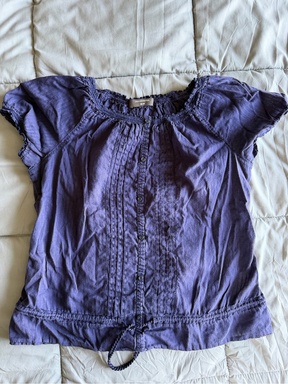 Purple Short Sleeve Blouse